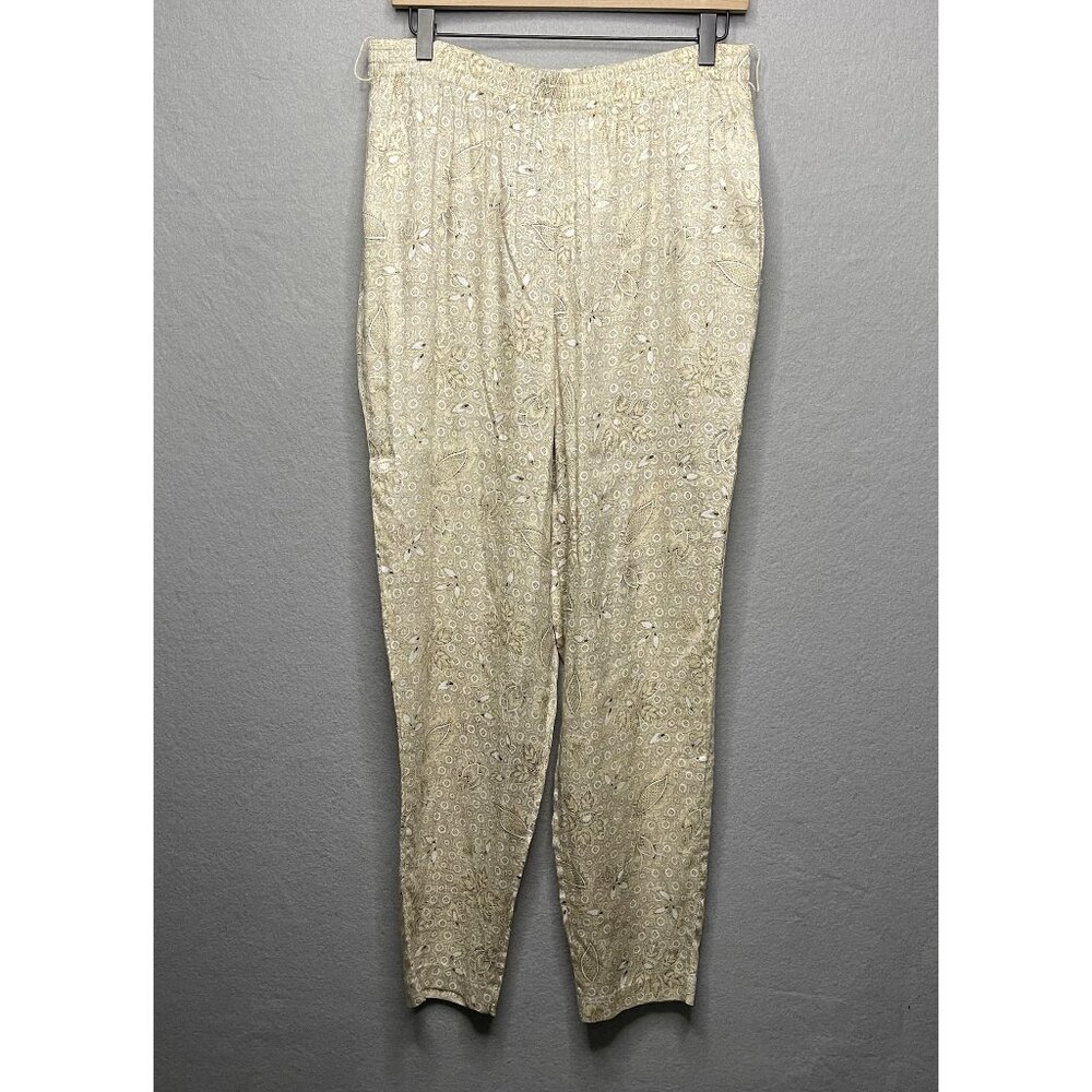 Vtg Floral Design Jogger Pants With Elastic Waist By Melrose Made in USA 6